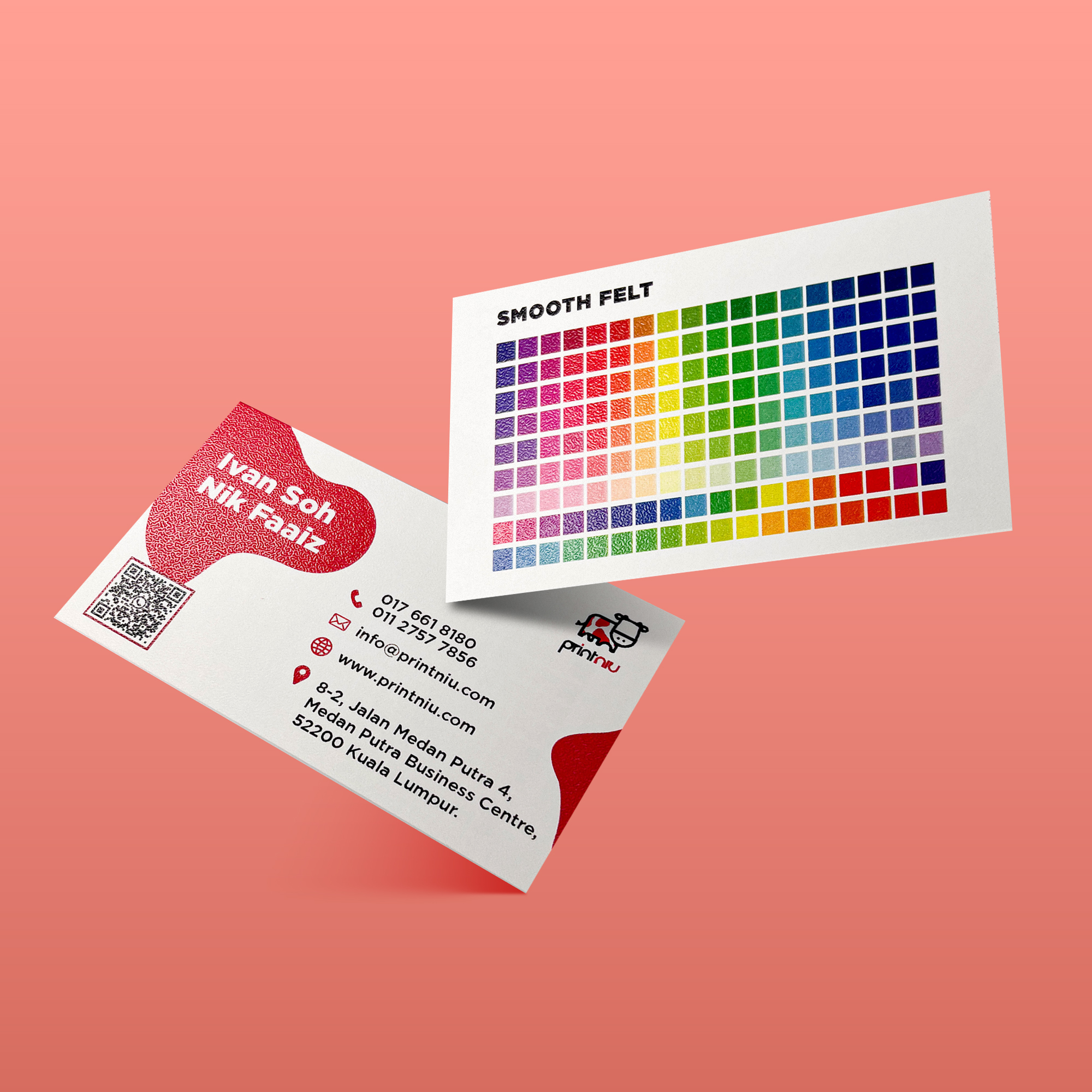 Premium Textured Name Card PRINT NIU Online Printing Kepong Menjalara Name Card Stickers Label Sticker Bill Book Flyers Poster